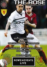 Linlithgow Rose v Raith Rovers 22/23 Scottish Cup programme