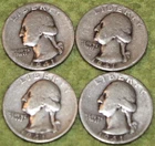 Group of Four  Washington Quarters - All Dated 1941