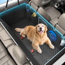 Dog Car Seat Cover for Back Seat, Hard Bottom Dog Hammock for Car, Waterproof...