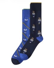 Polo Ralph LAUREN POLO Athletic CLUB Mini BEARS Crew Socks Size 10-13 Pack of 2
