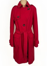 Banana Republic Wool Blend Button Up Red Overcoat Women’s Size Small