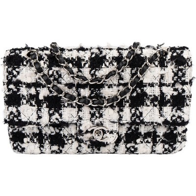 Chanel Bicolor Tweed  Medium Double Flap Crossbody Bag Coco CC Tasche