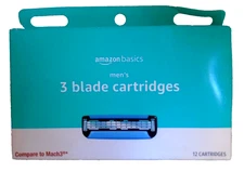 Amazon Basics Men's 3-Blade Razor Cartridges Refill - 12 Count