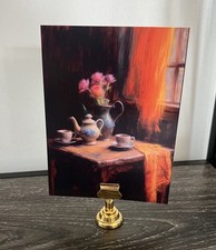 gold tabletop card picture table number holders wedding set of 8 lot