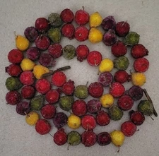 Vintage Sugared Frosted Candied Fruit String Garland 60" Christmas Tree Decor