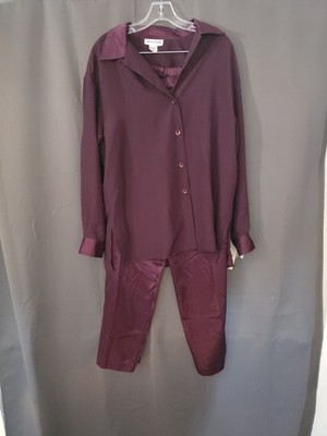Womens Nancy Crystal Purple Pant Suit Size 12