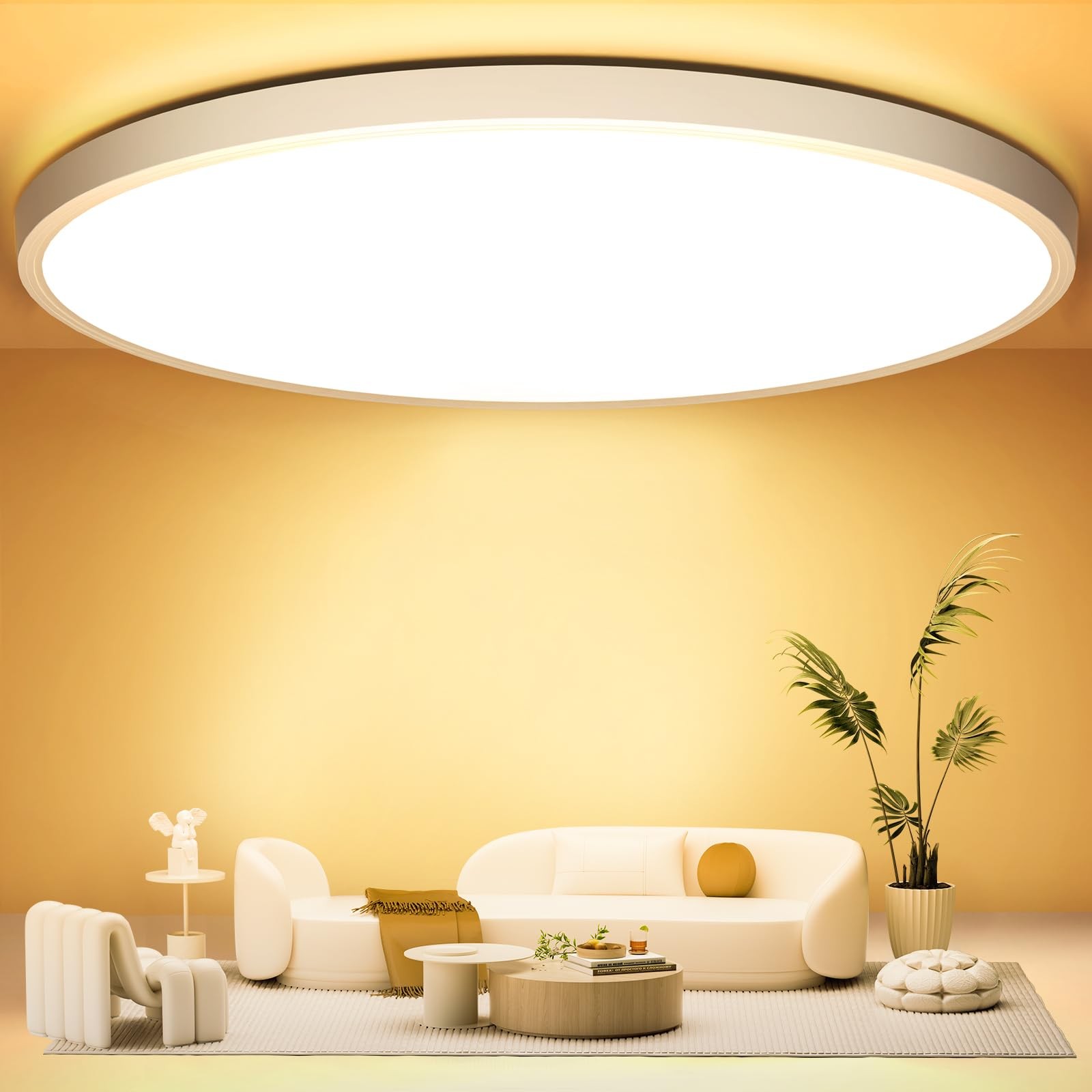 Plafoniera LED 48W Ø50cm Facile Montaggio - Lampadario 4800LM 3000K