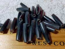 1 Inch - Buffalo Bone/Horn Hairpipe Beads - Black - Pack Of 50