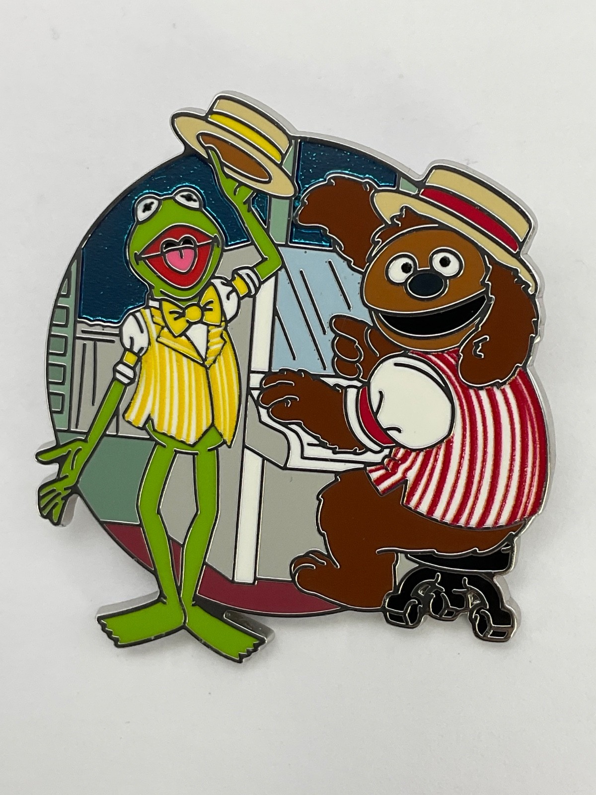 Disney Pin Muppets Park Day Mystery Kermit Dapper Dan Rowlf Main Street D8
