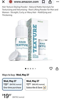 re:line Hair Texture Styling Powder, Matte Texturizing & Volumizing 0.42 fl oz