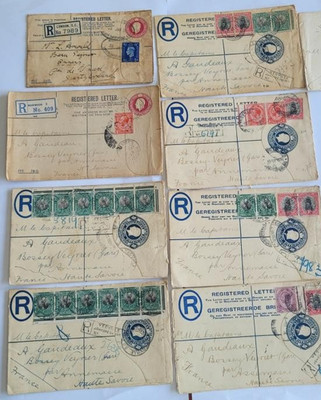 Lot Briefe Südafrika Grossbritannien nach Frankreich und einer in die Schweiz