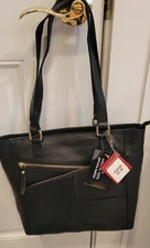 Great American Leatherworks Black Leather Shoulder Bag New
