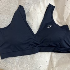 Gymshark Women  s Everyday Seamless Sports Bra Medium Support Size L Blue NEW