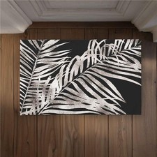 Begin Home Decor CODM2134WPNOD4 21 x 34 in. Tropical Gold Leaves Door Mat - B...