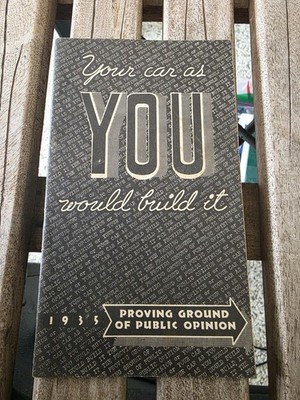   Vintage 1935 GENERAL MOTORS customize Your Own Car BOOKLET