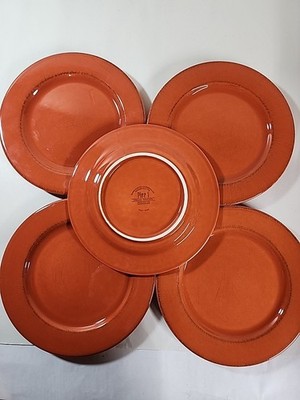 Pier 1 Italy Toscana Terracotta Earthenware Salad Luncheon Plates 8 3/4 Set of 5