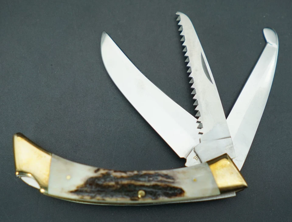 Browning Japan Stag Big Game Model 504 Hunter Hunting Knife /w box sheath NOS A3 - Image 3 of 4