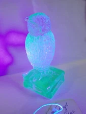 Degenhart Aqua # 131 Glass Owl Glows