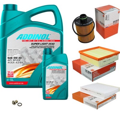 MAHLE Inspektionspaket 6L ADDINOL SUPER LIGHT 5W-40 für Fiat Linea 323_ 110_