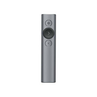 Logitech Spotlight Kabellose Präsentationsfernbedienung, 2,4 GHz und Bluetooth, Grau