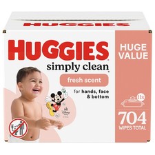 Huggies Simply Clean Fresh Scent Baby Wipes, 11 64 Count Pack of 11 , White