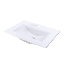 KSWIN 24"x18.5" Drop-In Bathroom Sink, White Porcelain 24 Inch, 2152S