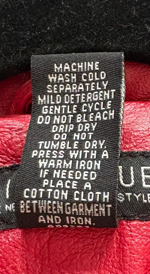 Chaqueta de cuero DIÁLOGO roja cremallera completa 100 % cuero para mujer talla grande 1X usada en excelente estado Foto 3 de 4