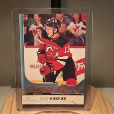 Upper Deck 2017-18 Young Guns Nico Hischier #201 Rookie New Jersey Devils Card. rookie card picture