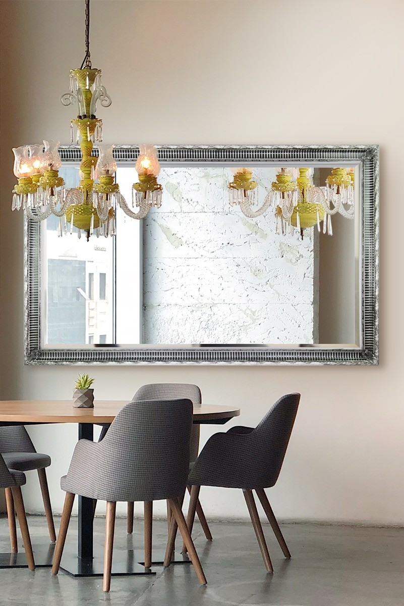 Extra Large Silver Antique Wall Mirror Full Length 5Ft7 X 3Ft7 172cm x 111cm