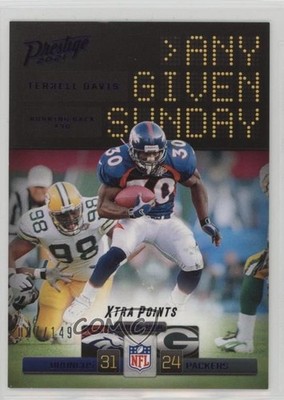 2021 Prestige Any Given Sunday Xtra Points Purple 7/149 Terrell Davis HOF 04br