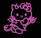 Hello Kitty Devil Vinyl Decal Sticker 2 Decals - Choose Color