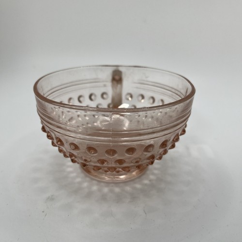 Vintage Pink Depression Glass Hobnail Glass Cup w/Handle - Picture 5 of 9