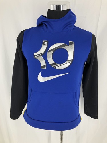 Nike Kevin Durant Blue Black Big Silver KD Logo Pullover Hoodie AJ0928 Medium - Picture 2 of 4