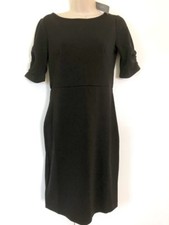 NWT Ann Taylor Women's Petite Ruched Sleeve Black Sheath Dress 4P