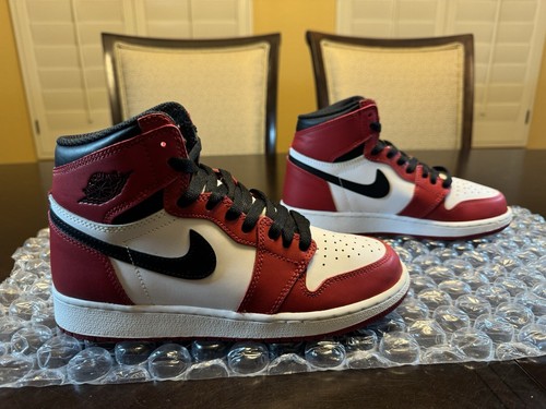 Nike Air Jordan 1 High Retro OG Chicago 2015 Sneakers Shoes Size US 5Y / 6.5 W - Picture 2 of 13