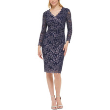 JESSICA HOWARD METALLIC SHORT SHEATH DRESS  12
