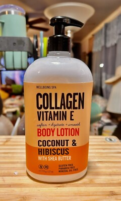 WELLBEING SPA COCONUT HIBISCUS COLLAGEN VIT E BODY LOTION 27 OZ