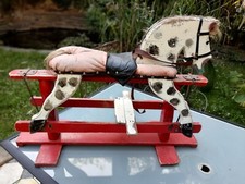 ANCIEN CHEVAL A BASCULE EN BOIS OLD ROCKING HORSE JOUET MANEGE