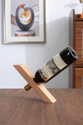 WONQEXZ Wine Bottle Holder Beech Single Wine Bottle Holder Stand - Main Image
