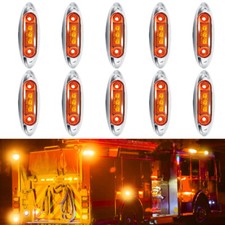 10x Amber Marker Lights 4 3led Truck Trailer Clearance Rv Side Light Waterproof