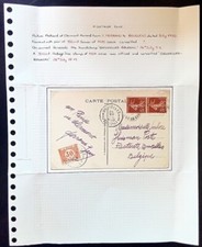 Belgium #J25 1922 Postage Due 30c on 1930 postcard from France