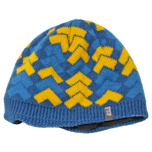 JACK WOLFSKIN Fleece Lined Boys Beanie Blue Wool Fair Isle M