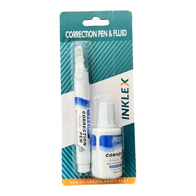 2x Liquid Paper Correction Set Fluid Liquid Paper Pen White Out ...