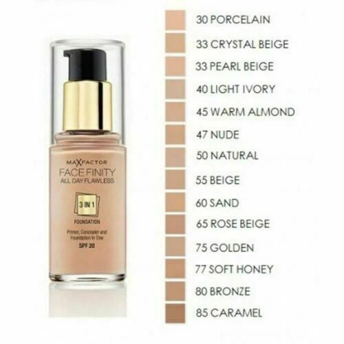 MAX FACTOR Facefinity 3in1 All Day Flawless Foundation 30ml SPF20 *NEW&SEALED* - Image 2 of 2