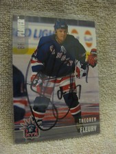 1999 In the Game Be a Player Theoren Fleury #226 New York Rangers /1000 auto