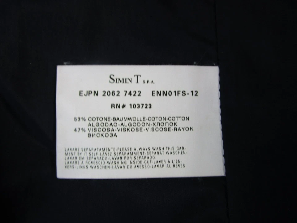 Blazer EMPORIO ARMANI PANA Hombre Chaqueta Forrada Adulto Talla Grande Negro Foto 4 de 4