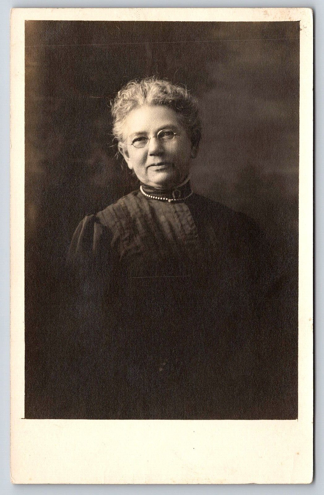 Vintage Photo Postcard Old Antique Picture Image Woman Lady Black Dress RPPC