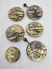 Lot of 6 high end pocket watch movements - Sold for parts - AS IS
