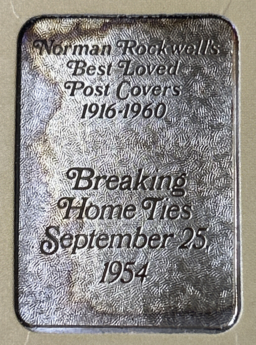 Hamilton Mint Norman Rockwell Best Loved Post Cover Breaking Home Ties