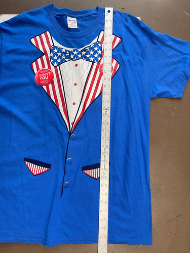Camiseta para hombre Uncle Sam I Want You 4 de julio grande azul Gildan Patriótica - Imagen 8 de 9